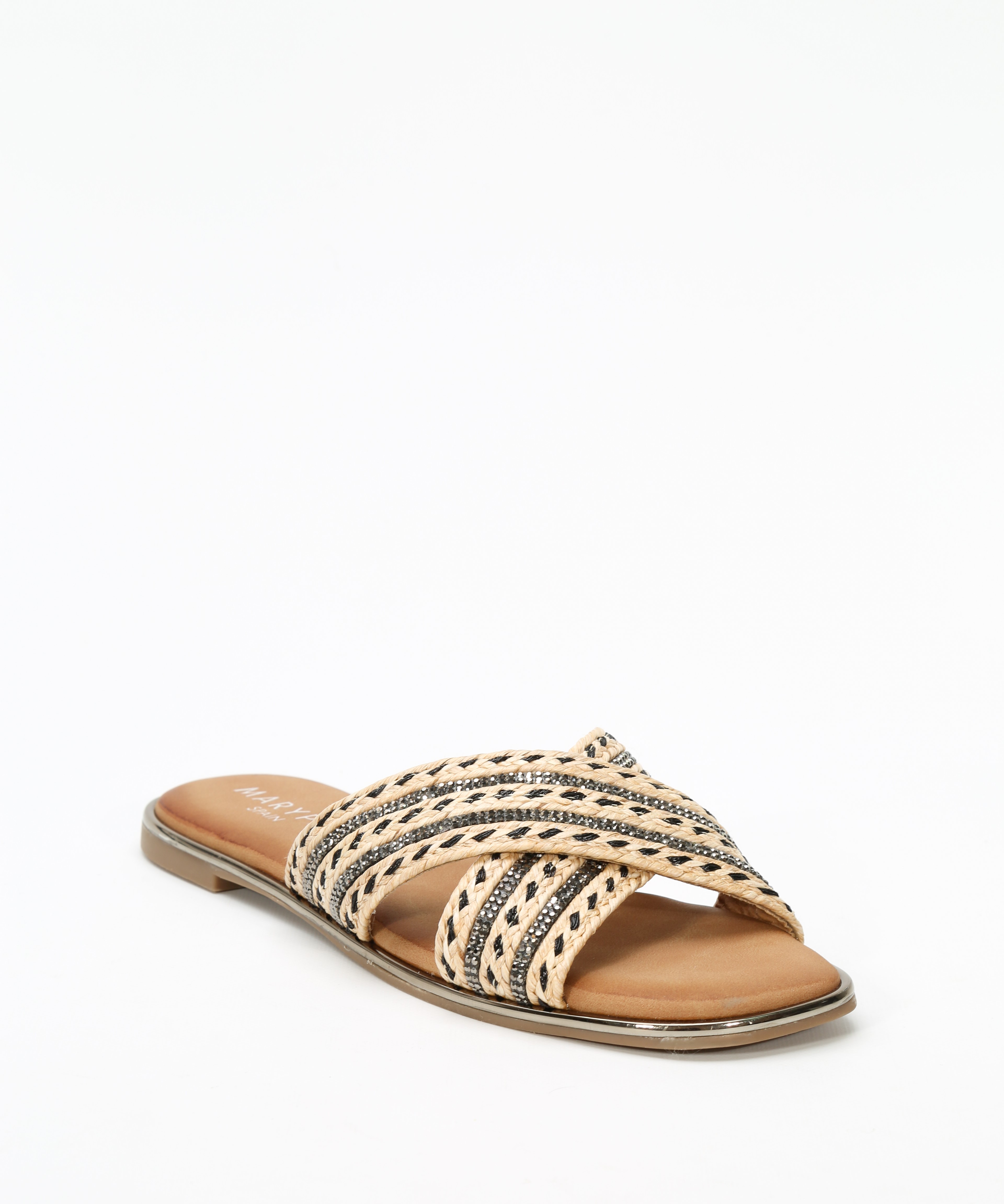 Sandalias planas cruceta brillo image number null